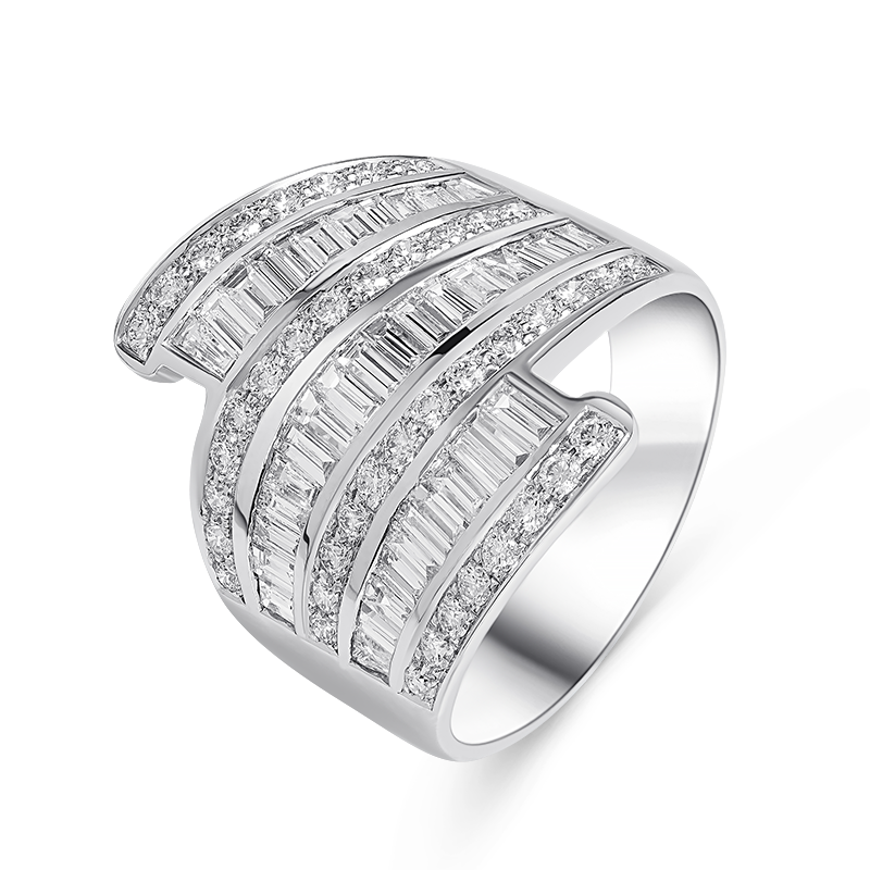 Channel Set White Gold Diamond Ring