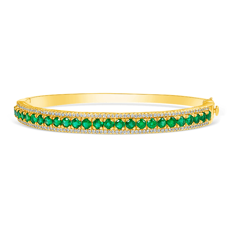 Yellow Gold Emerald Bangle (SOLD)