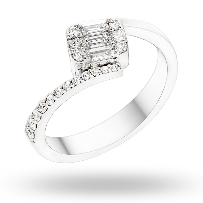 Illusion set White gold Diamond Ring
