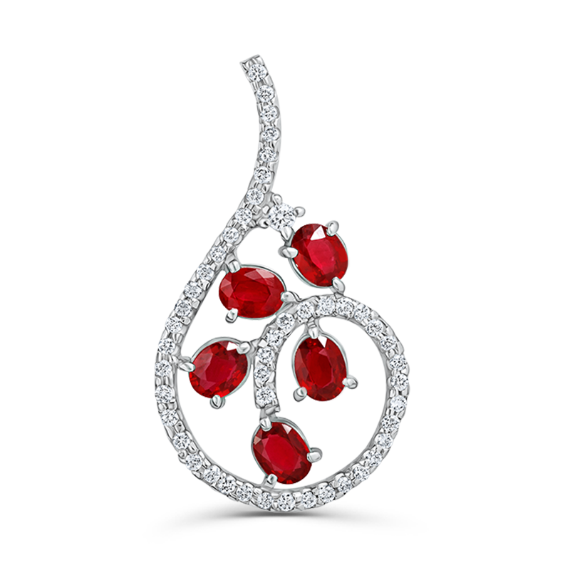 White Gold Ruby Pendant