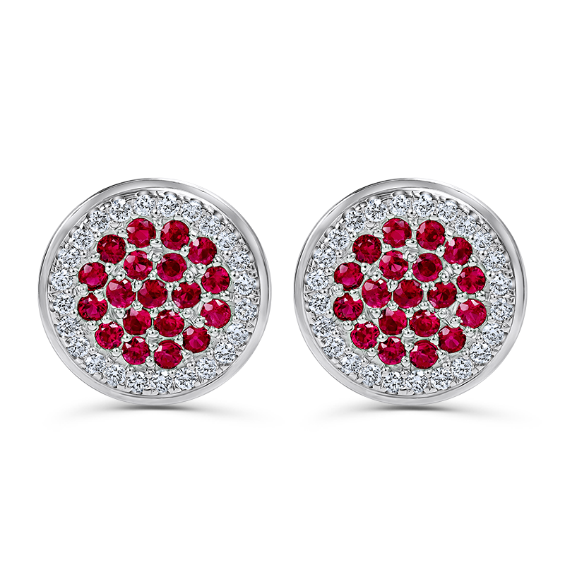White Gold Ruby Earrings