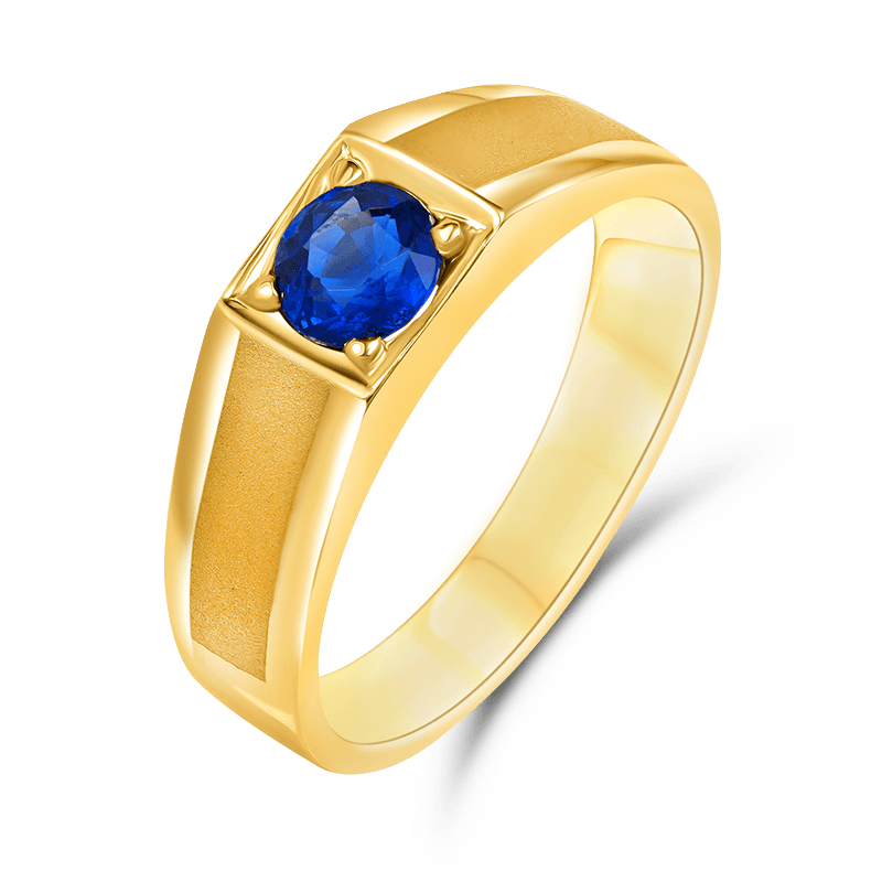 Yellow Gold Blue Sapphire Ring