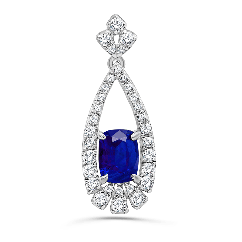 White Gold Blue Sapphire Pendant