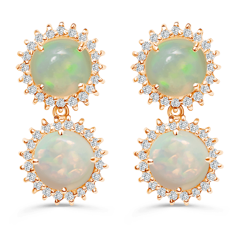 Rose Gold Opal Earrings