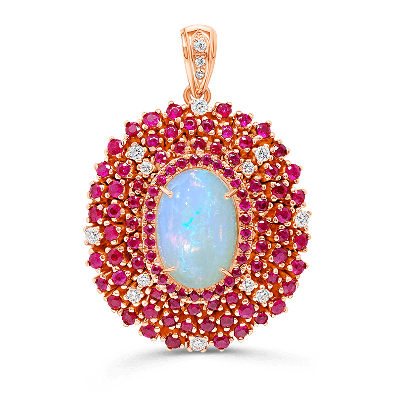 Rose Gold Opal Pendant