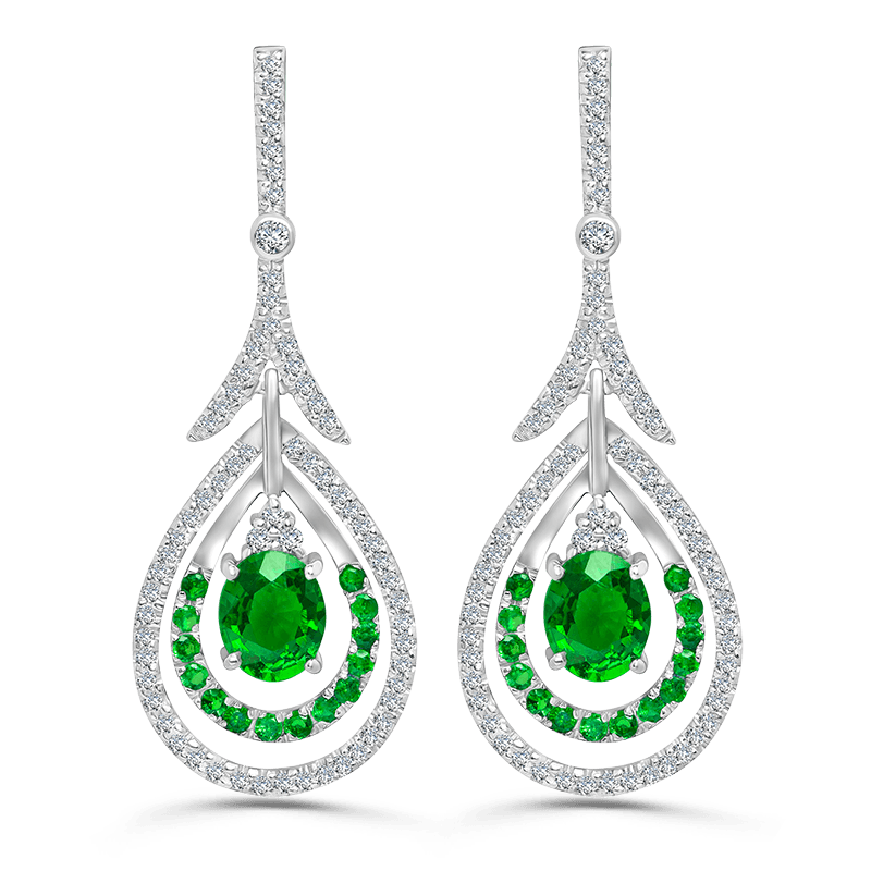 Floating Tsavorite Earrings