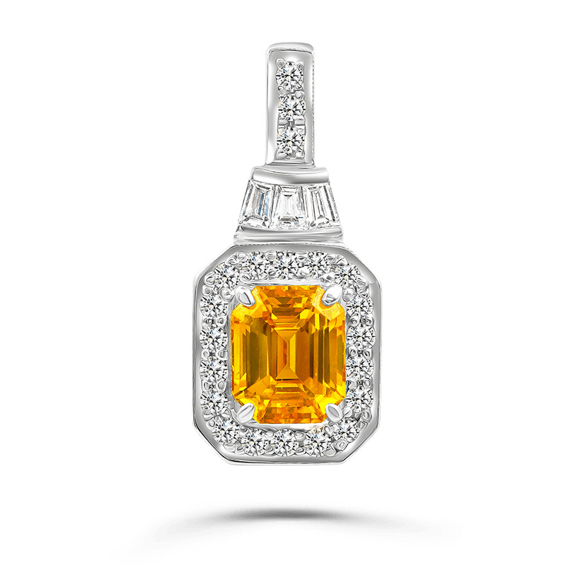 White Gold Yellow Sapphire Pendant