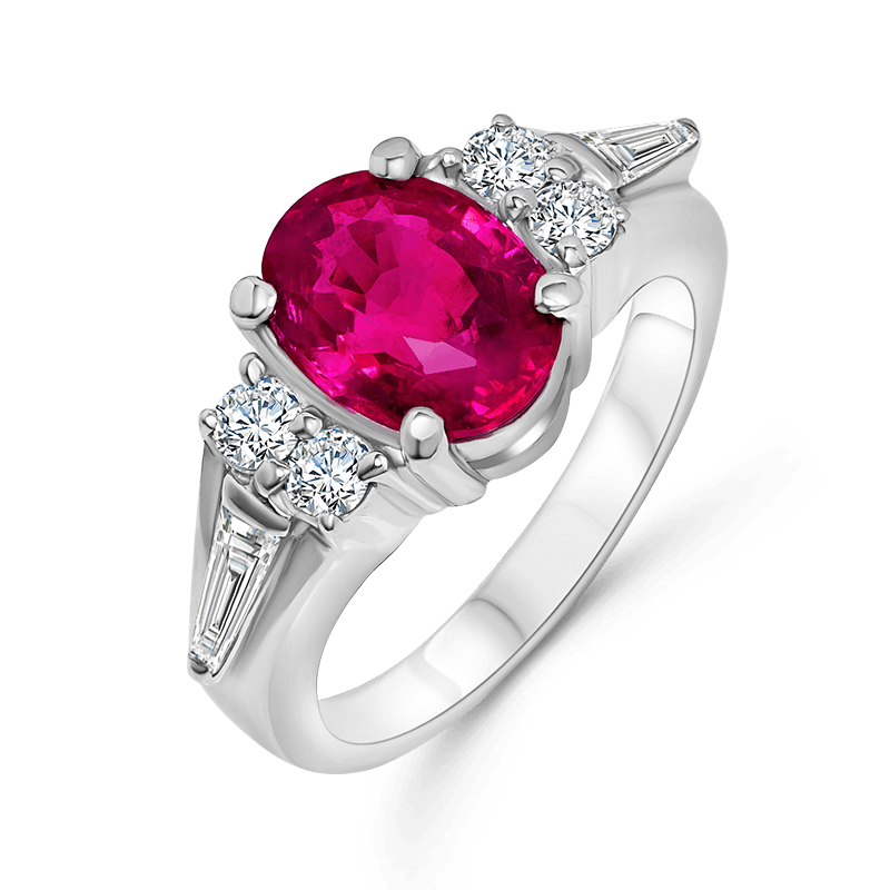 White Gold Pink Sapphire Ring