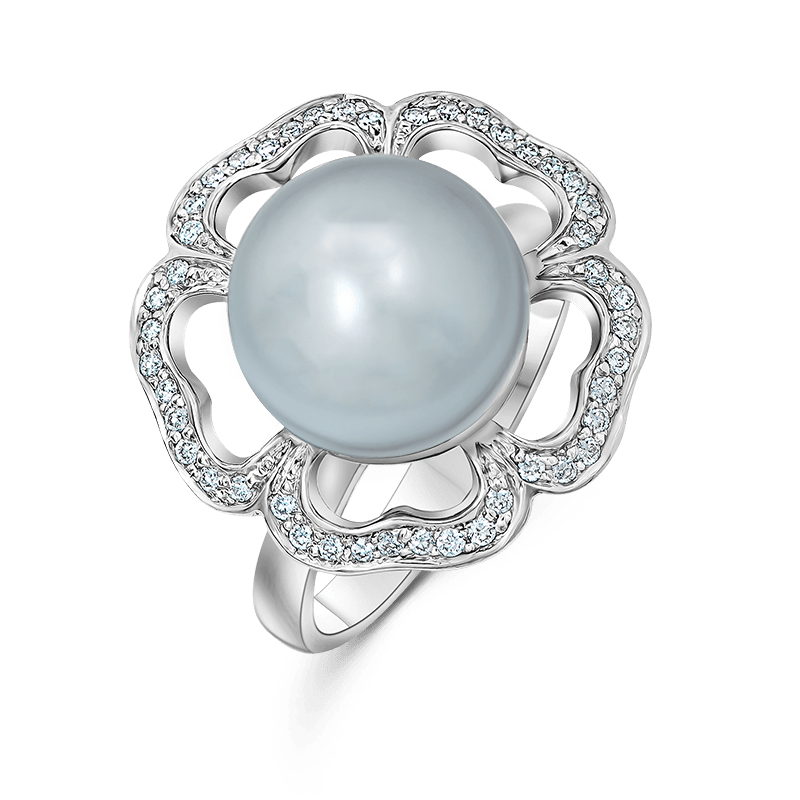 White Gold Pearl Ring