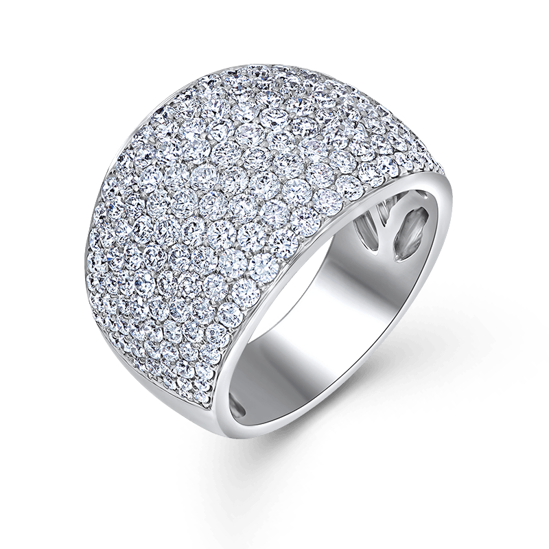 Brilliant Diamond Pave Dome Ring