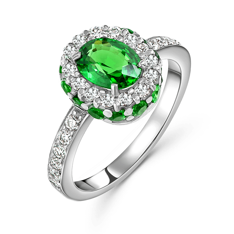Tsavorite Cluster Celebration Ring