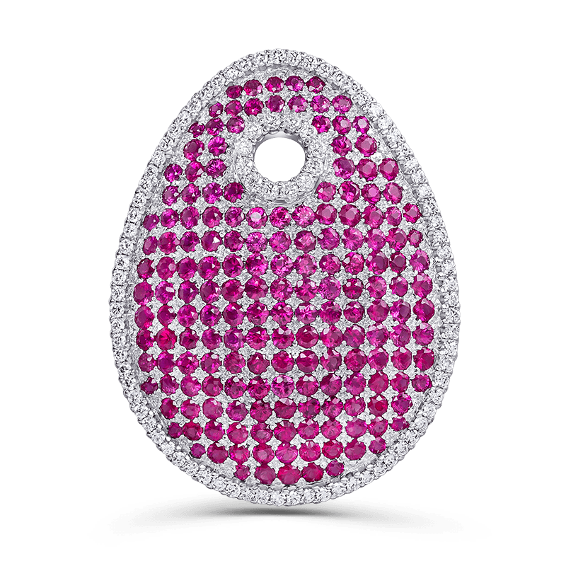 Pave set Ruby & Diamond Pendant