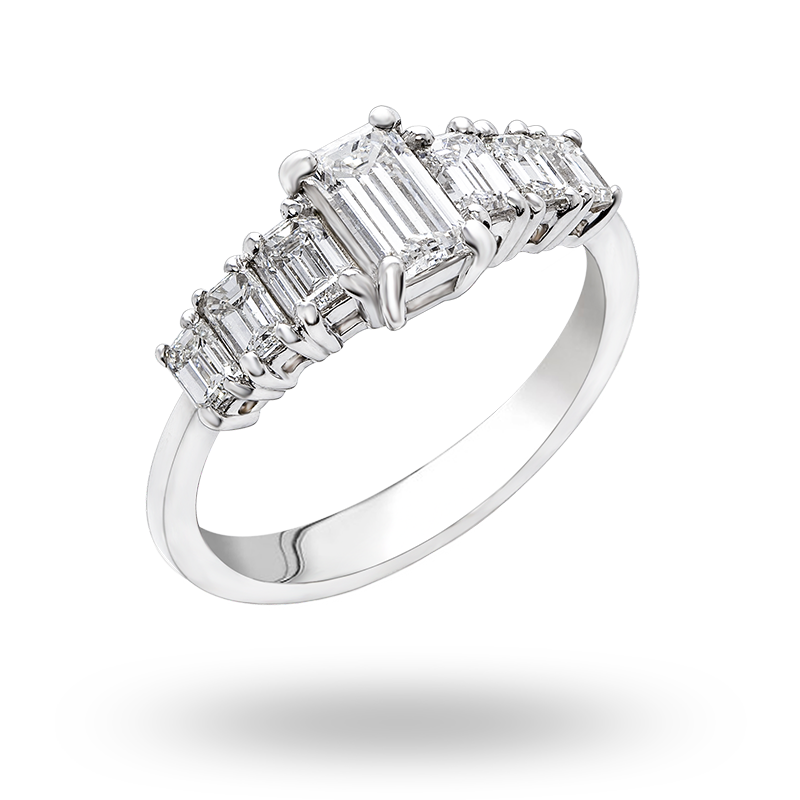 Channel set White gold Diamond Ring