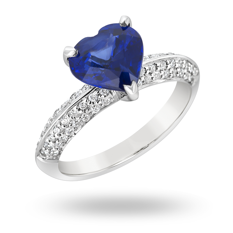 Blue Sapphire and Diamond Ring