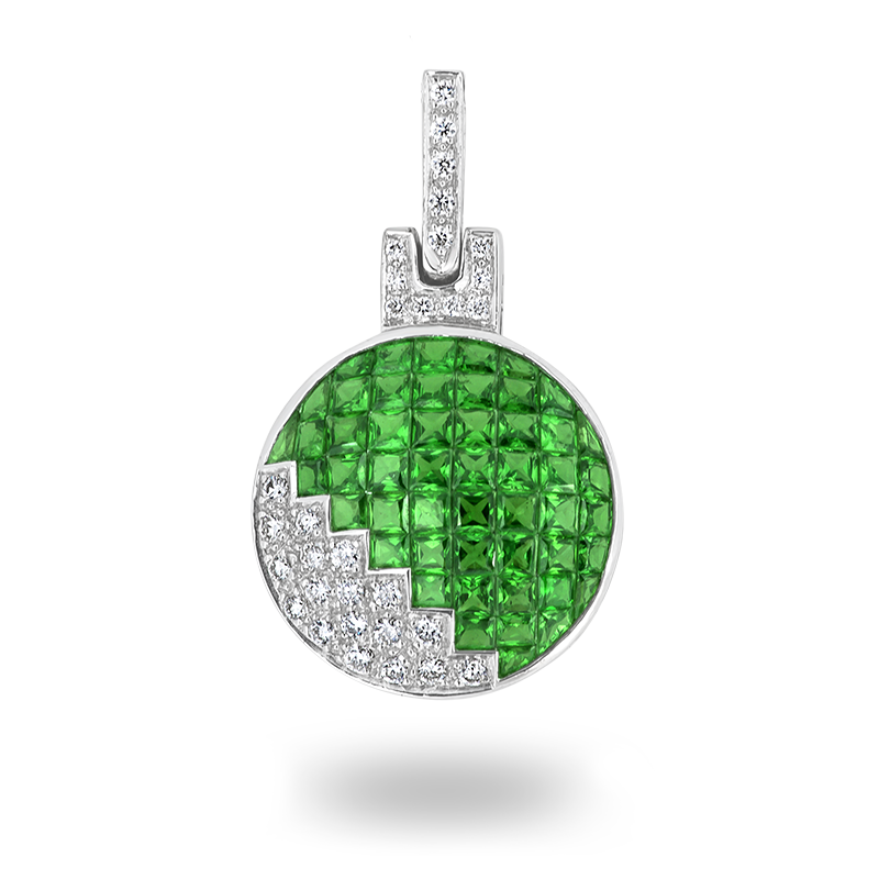 Tsavorite and Diamond Pendant