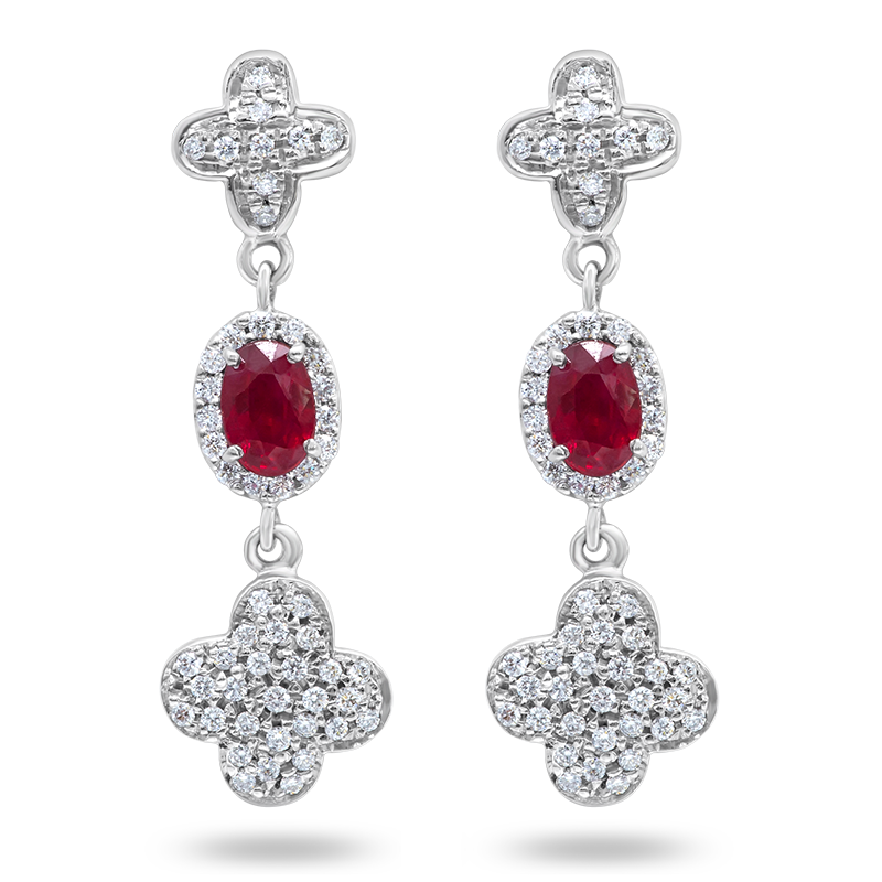 Ruby and Diamond Earrings