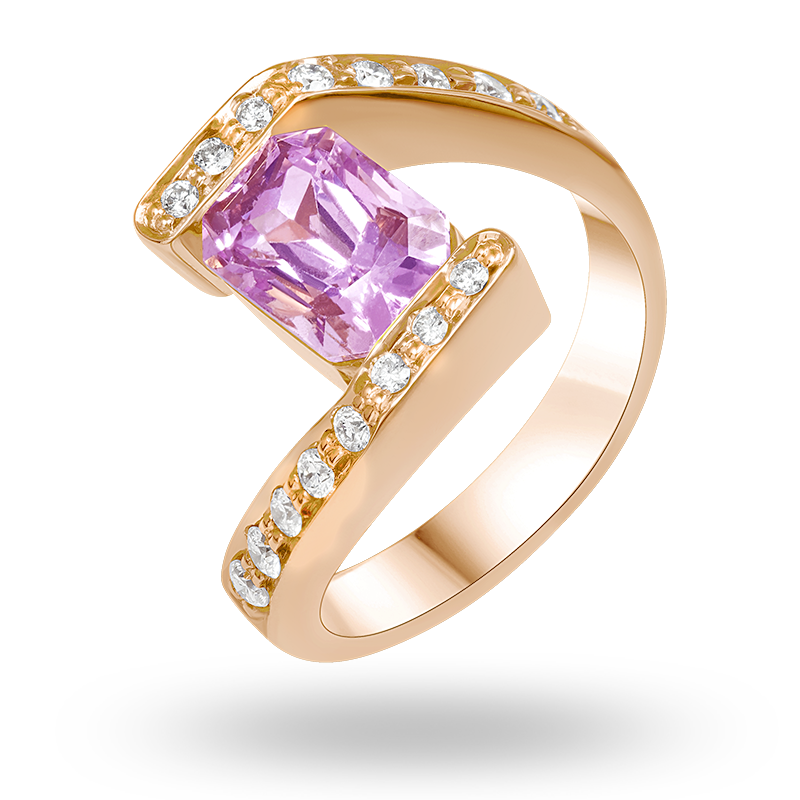 Rose Gold Pink Sapphire Ring