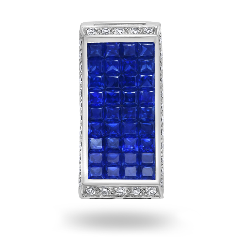 Invisible Set Blue Sapphire Pendant