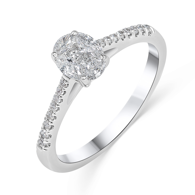 Illusion set white gold Diamond Ring