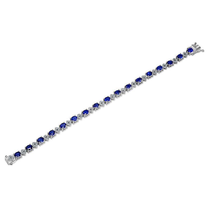 Blue Sapphire and Diamond Bracelet