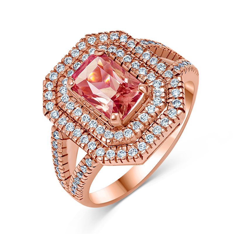 Rose Gold Padparadscha Ring (SOLD)