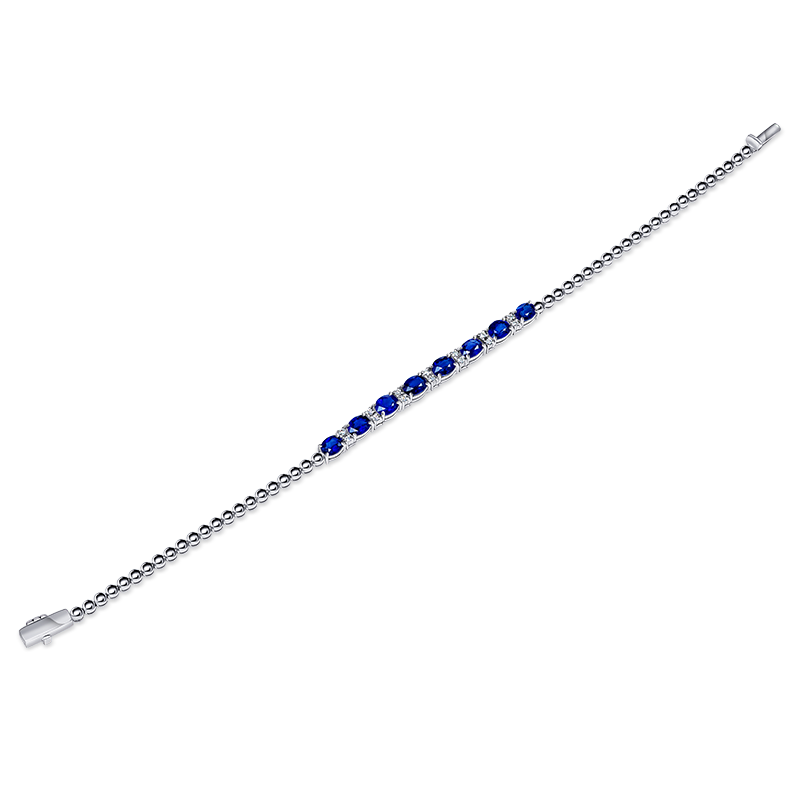 Blue Sapphire and Diamond Bracelet