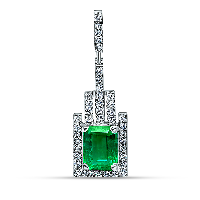 White Gold Emerald Pendant