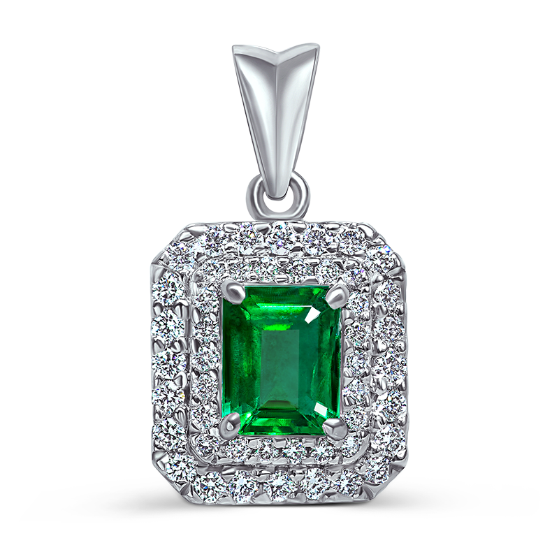 White Gold Emerald Pendant