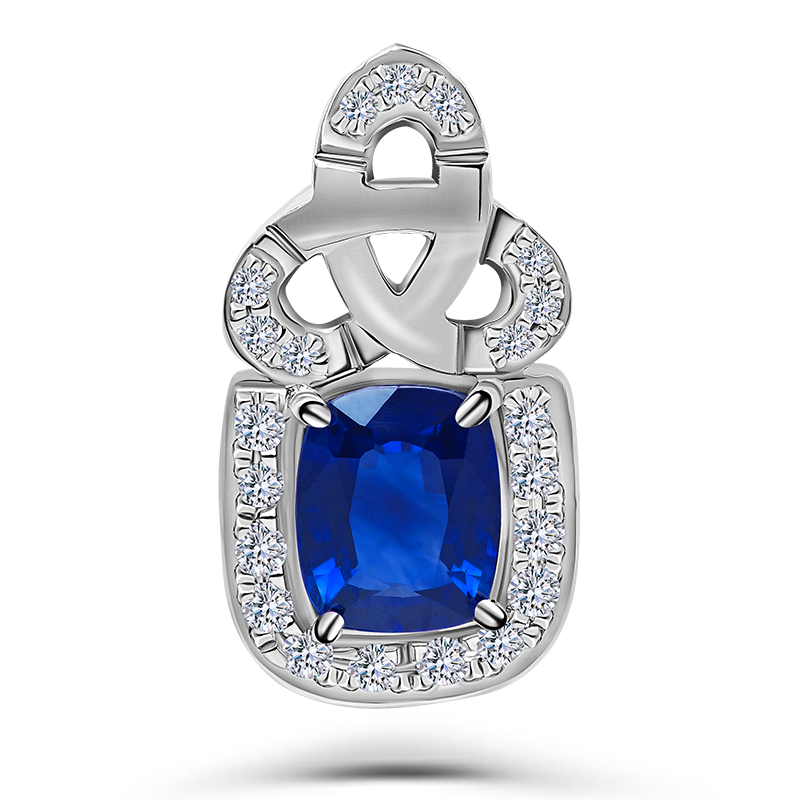 Blue Sapphire and Diamond Pendant