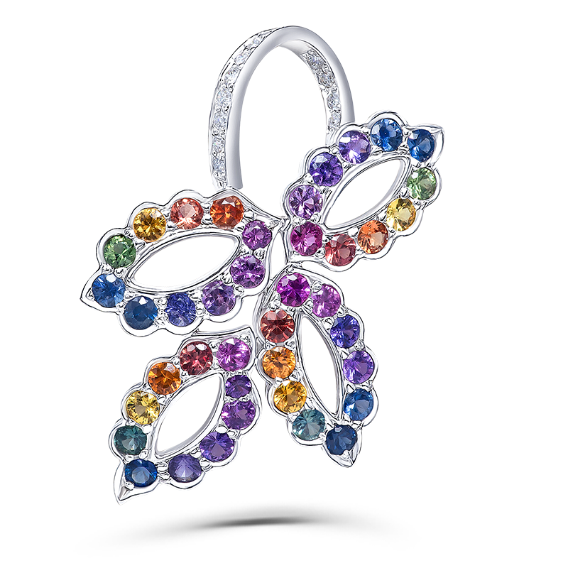 Multi Coloured Sapphire Pendant