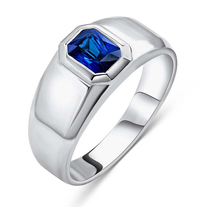 White Gold Blue Sapphire Ring