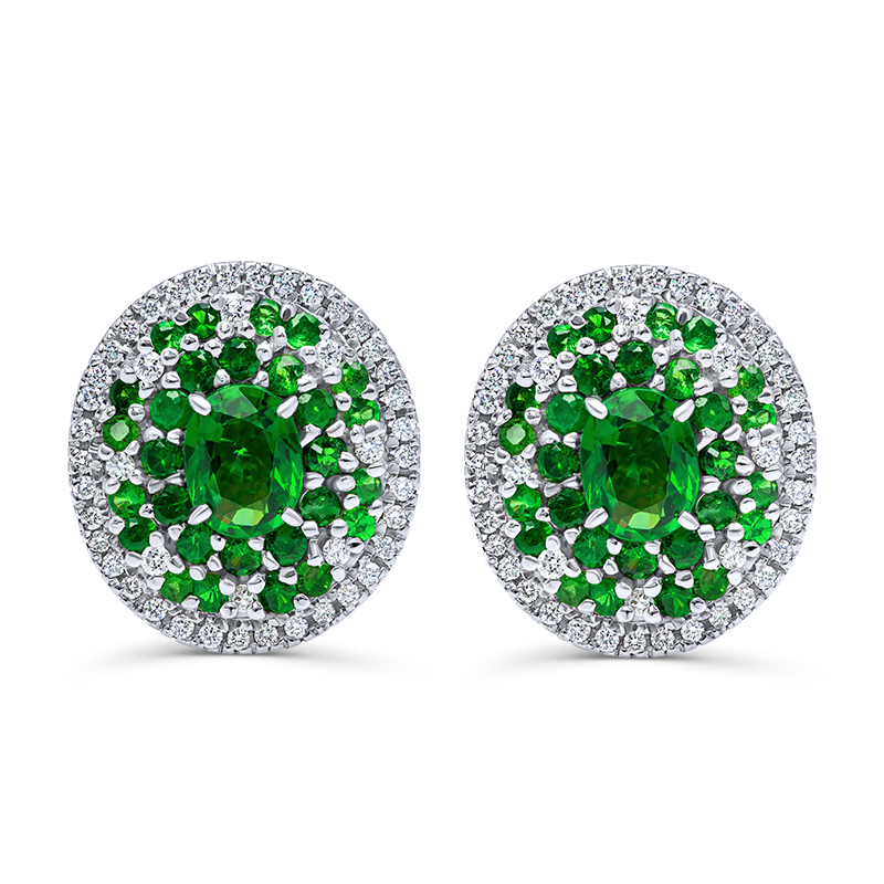 White Gold Tsavorite Earrings